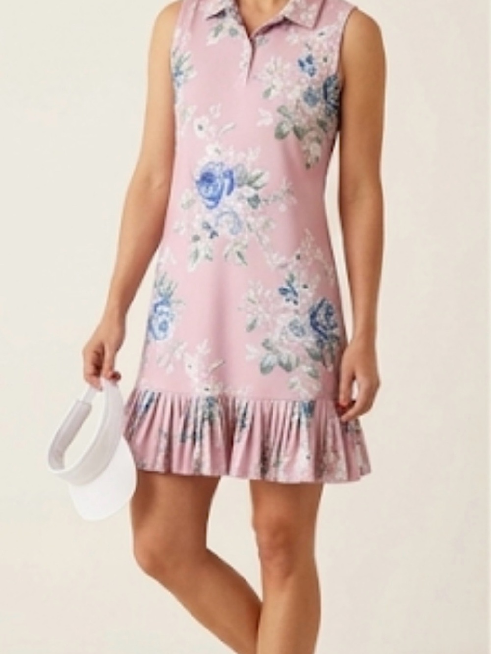 Laura Ashley Golf & Tennis Floral Polo Travel Preppy Dress Size Large Sleeveless